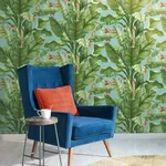 York Wallcoverings Banana Leaf Aqua & White Wallpaper | Wallpaper Twins York Wallcoverings Banana Leaf Aqua & White Wallpaper - SKU AT7070