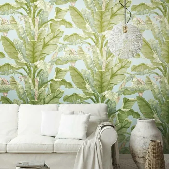 York Wallcoverings Banana Leaf Blue & Green Peel & Stick Wallpaper | Wallpaper Twins York Wallcoverings Banana Leaf Blue & Green Peel & Stick Wallpaper - SKU PSW1036RL