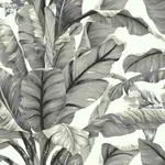 York Wallcoverings Banana Leaf White & Black Peel & Stick Wallpaper - SKU PSW1037RL