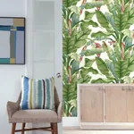 York Wallcoverings Banana Leaf White & Green Peel & Stick Wallpaper | Wallpaper Twins York Wallcoverings Banana Leaf White & Green Peel & Stick Wallpaper - SKU PSW1034RL