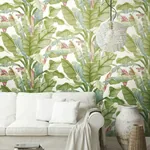 York Wallcoverings Banana Leaf White & Green Peel & Stick Wallpaper | Wallpaper Twins York Wallcoverings Banana Leaf White & Green Peel & Stick Wallpaper - SKU PSW1034RL