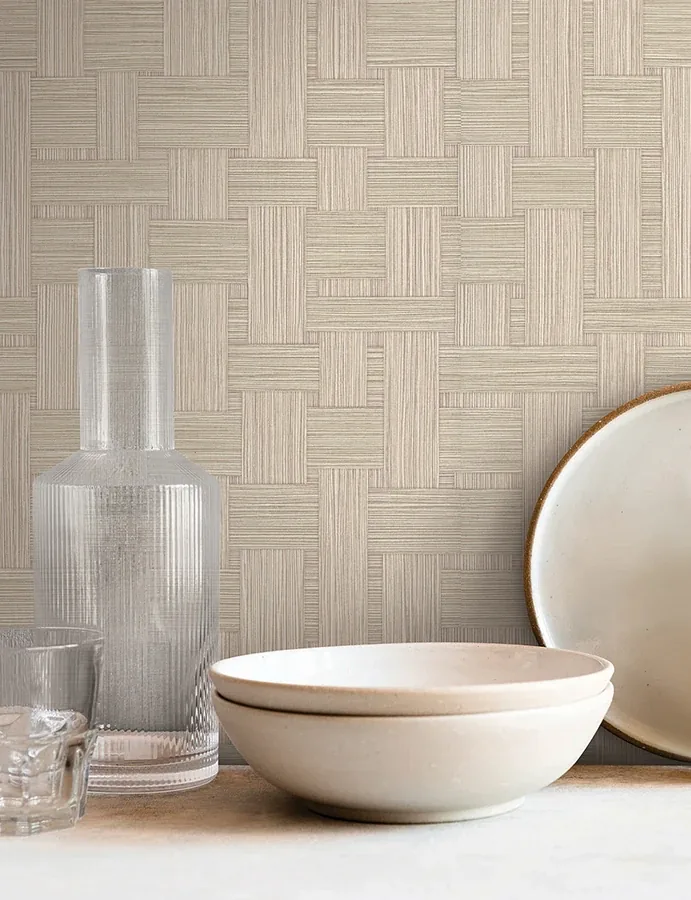York Wallcoverings Basketry Wheat Wallpaper | Wallpaper Twins York Wallcoverings Basketry Wheat Wallpaper - SKU SI25721