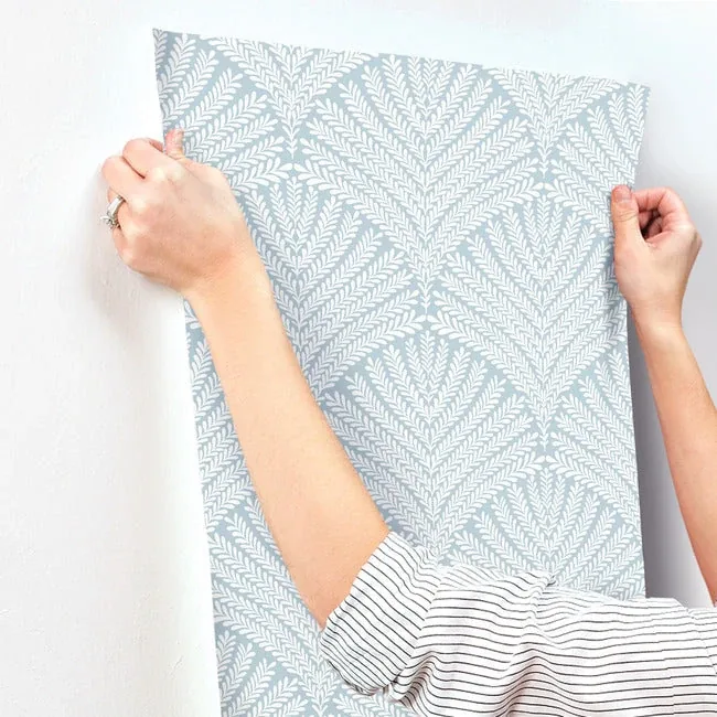 York Wallcoverings Beachcomber Blue & White Wallpaper - SKU MN1870