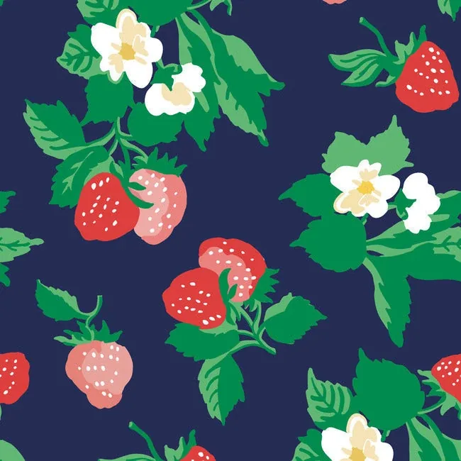 York Wallcoverings Berry Nice Navy Blue Peel & Stick Wallpaper - SKU PSW1396RL