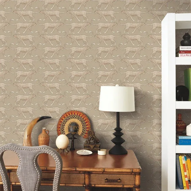 York Wallcoverings Big Cat Walk Brown Peel & Stick Wallpaper | Wallpaper Twins York Wallcoverings Big Cat Walk Brown Peel & Stick Wallpaper - SKU PSW1358RL