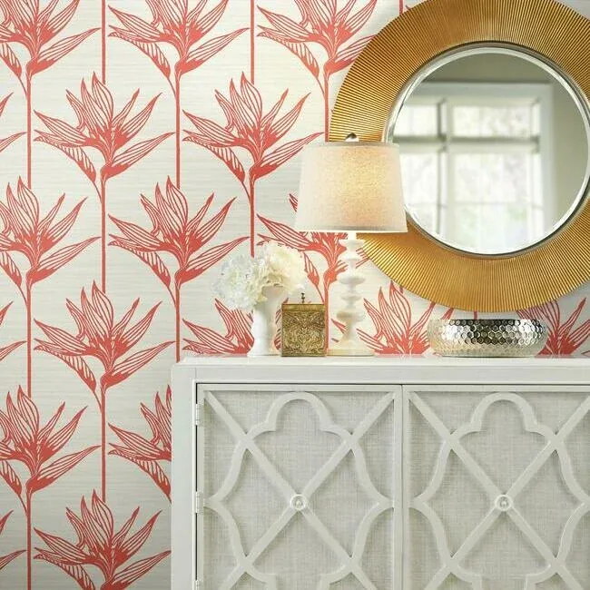 York Wallcoverings Bird of Paradise Coral Wallpaper | Wallpaper Twins York Wallcoverings Bird of Paradise Coral Wallpaper - SKU TC2676