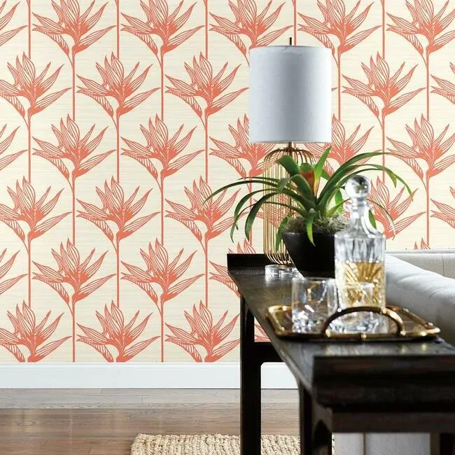 York Wallcoverings Bird of Paradise Coral Wallpaper | Wallpaper Twins York Wallcoverings Bird of Paradise Coral Wallpaper - SKU TC2676