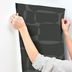 York Wallcoverings Block Black & Metallic Wallpaper | Wallpaper Twins York Wallcoverings Block Black & Metallic Wallpaper - SKU AG2073