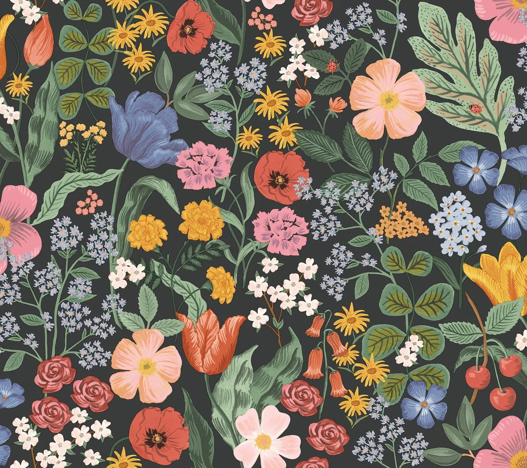 RF7491 | Blossom Black Wallpaper