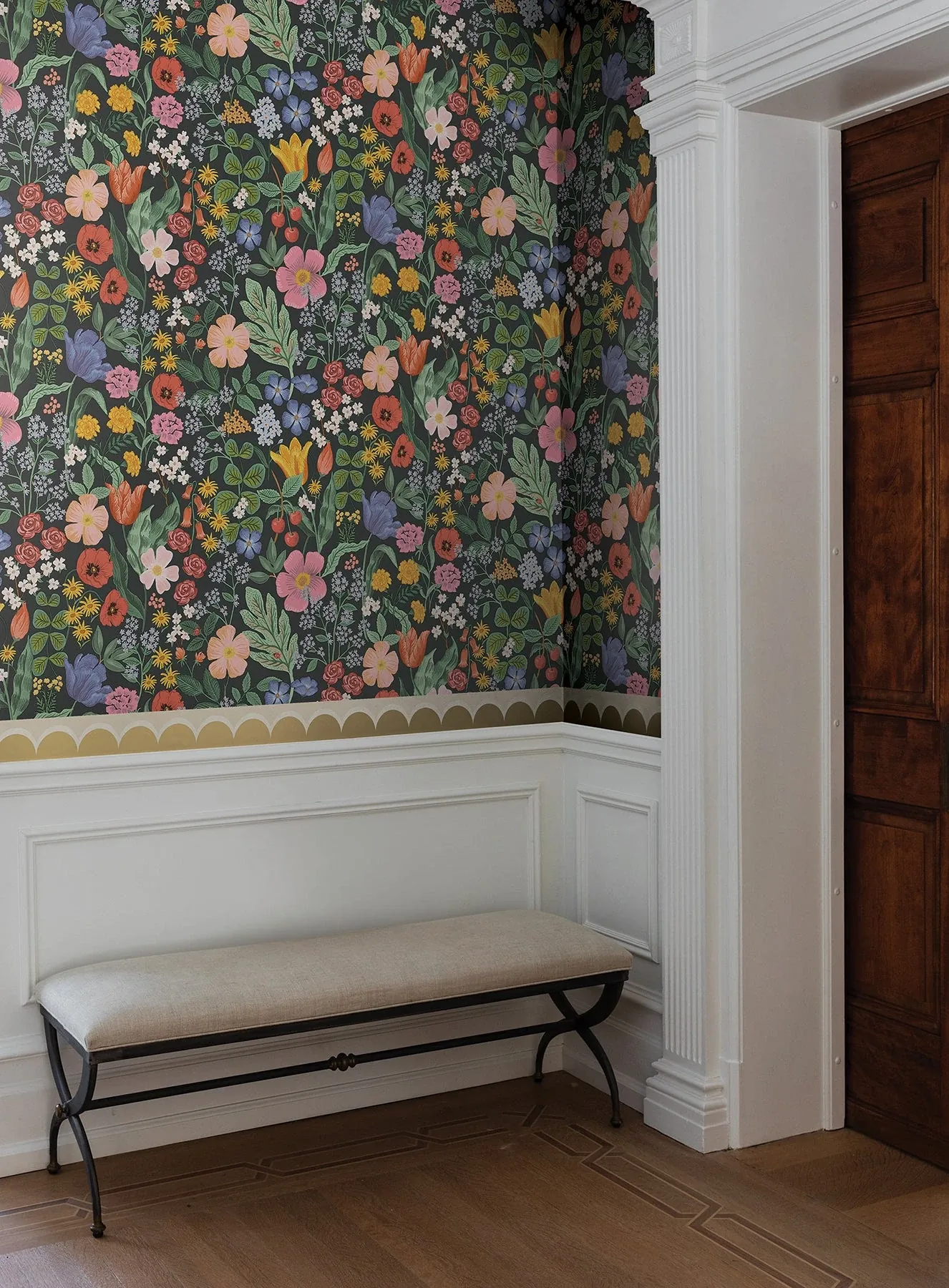 York Wallcoverings Blossom Black Wallpaper - SKU RF7491