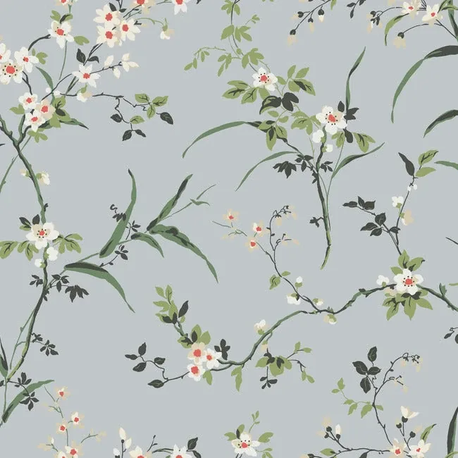 York Wallcoverings Blossom Branches Light Grey Wallpaper - SKU BL1743