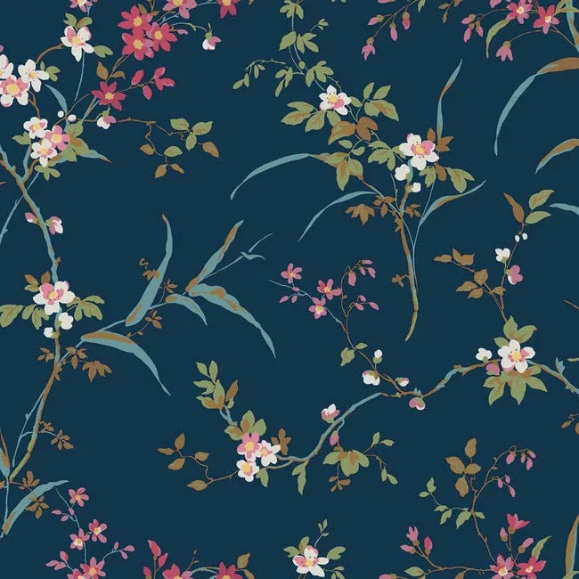 BL1745 | Blossom Branches Navy Wallpaper