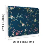 York Wallcoverings Blossom Branches Navy Wallpaper - SKU BL1745