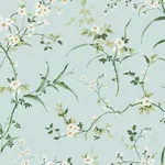 York Wallcoverings Blossom Branches Spa Blue Wallpaper - SKU BL1742