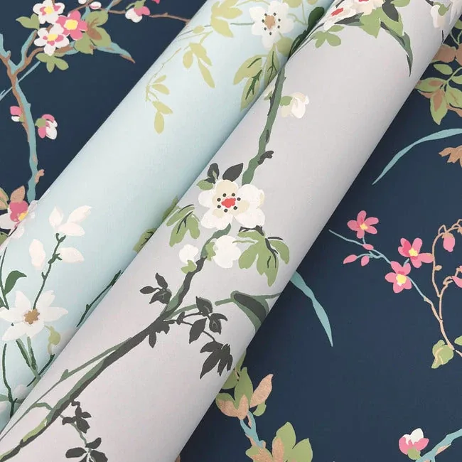 York Wallcoverings Blossom Branches Spa Blue Wallpaper - SKU BL1742