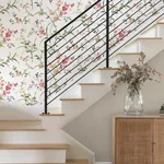 York Wallcoverings Blossom Branches White & Red Wallpaper - SKU BL1741
