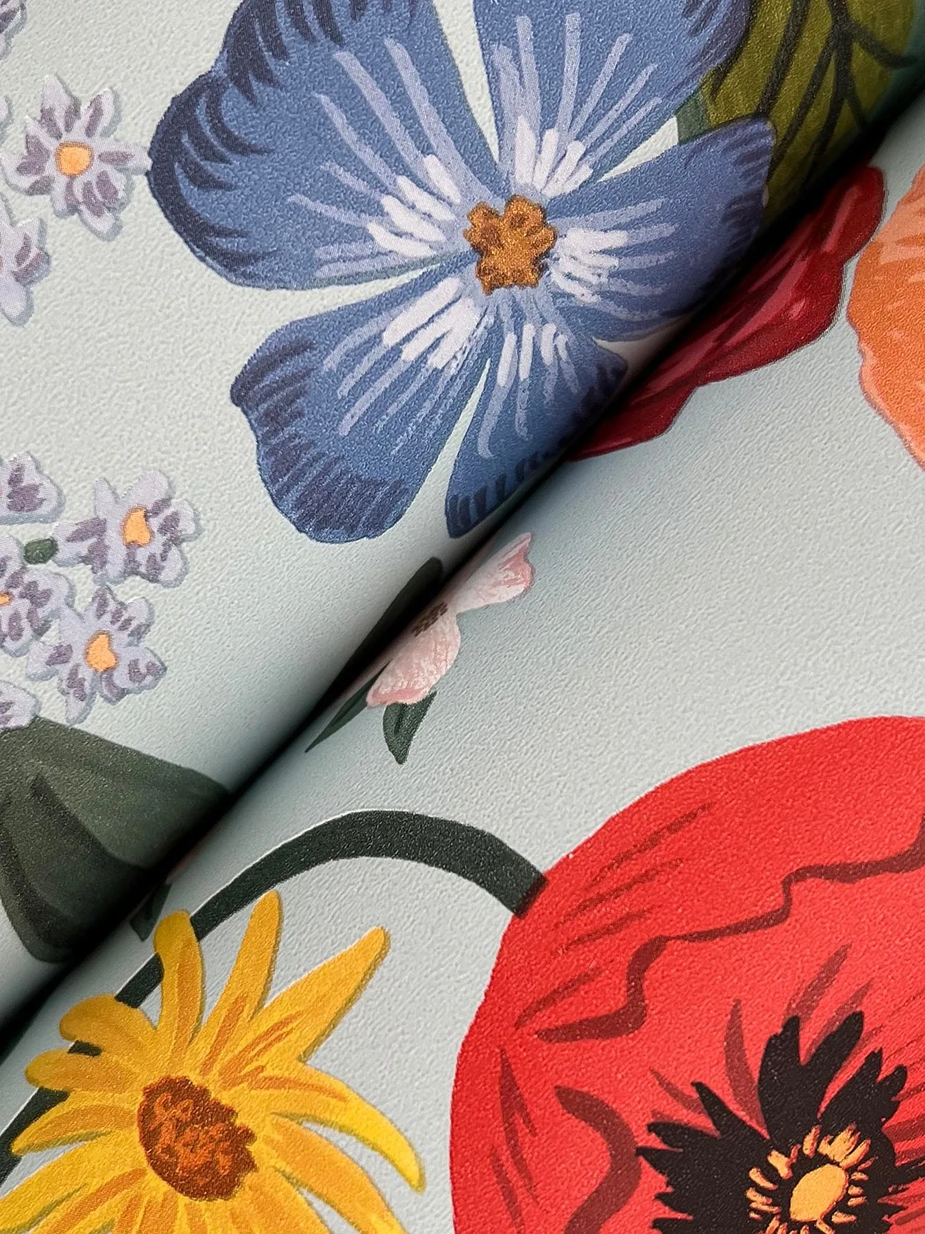 York Wallcoverings Blossom Light Blue Wallpaper - SKU RF7493
