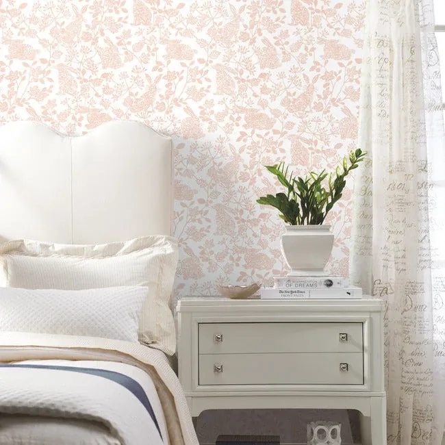 York Wallcoverings Botanical Bunnies Pink Peel & Stick Wallpaper - SKU PSW1343RL