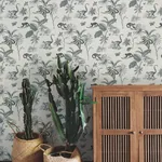 York Wallcoverings Botanicals & Lemurs Grey Peel & Stick Wallpaper - SKU PSW1354RL