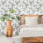 York Wallcoverings Botanicals & Lemurs Grey Peel & Stick Wallpaper - SKU PSW1354RL