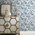 York Wallcoverings Botany Vines Blue Peel & Stick Wallpaper - SKU PSW1085RL