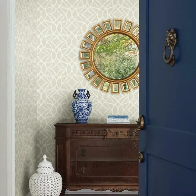 York Wallcoverings Boxwood Garden Beige Wallpaper - SKU GR5974