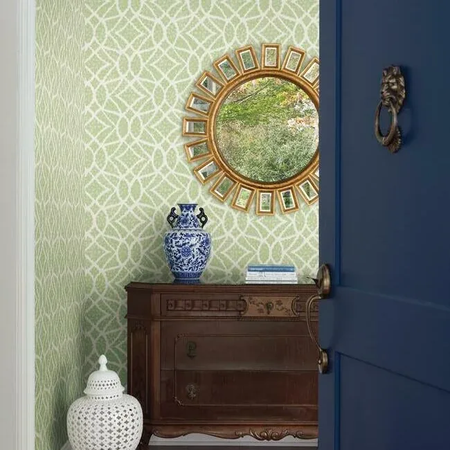 York Wallcoverings Boxwood Garden Light Green Wallpaper - SKU GR5971