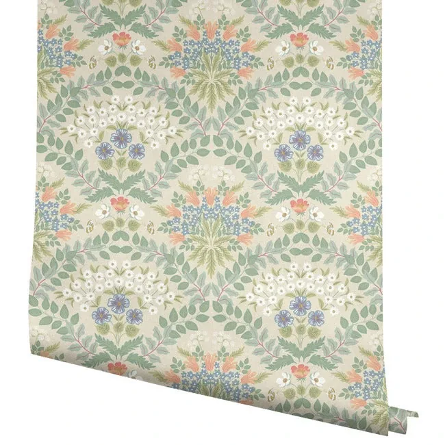 York Wallcoverings Bramble Beige & Green Wallpaper - SKU RP7321