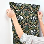 York Wallcoverings Bramble Black & Green Wallpaper - SKU RP7318