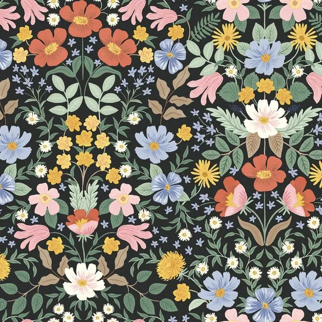 York Wallcoverings Bramble Garden Black Peel & Stick Wallpaper - SKU PSW1478RL