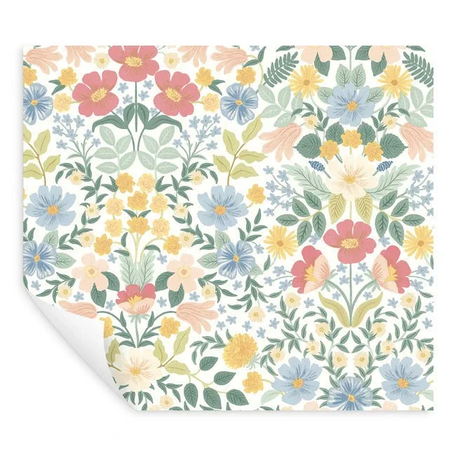 York Wallcoverings Bramble Garden Pastel Multi Peel & Stick Wallpaper - SKU PSW1474RL