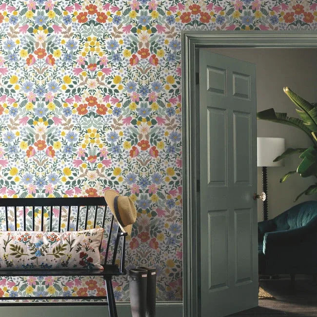 York Wallcoverings Bramble Garden White Peel & Stick Wallpaper | Wallpaper Twins York Wallcoverings Bramble Garden White Peel & Stick Wallpaper - SKU PSW1475RL