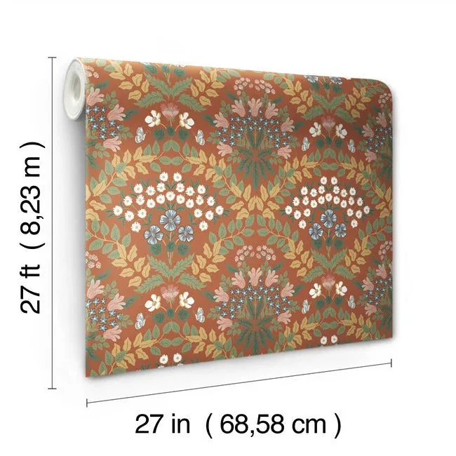 York Wallcoverings Bramble Red & Green Wallpaper - SKU RP7320