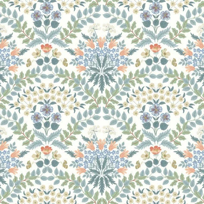 RP7319 | Bramble White & Green Wallpaper