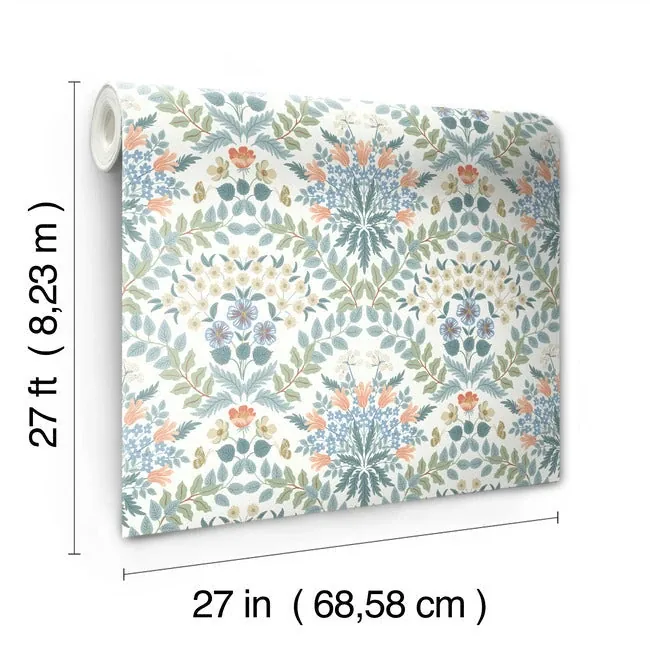 York Wallcoverings Bramble White & Green Wallpaper - SKU RP7319