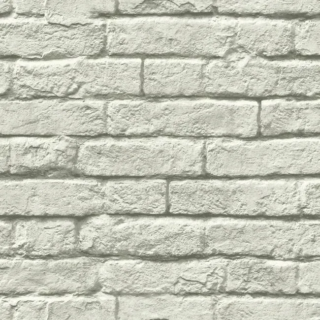 York Wallcoverings Brick & Mortar Grey & White Wallpaper - SKU MH1556