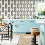 York Wallcoverings Broadsands Botanica Grey & Off White Wallpaper - SKU CV4427