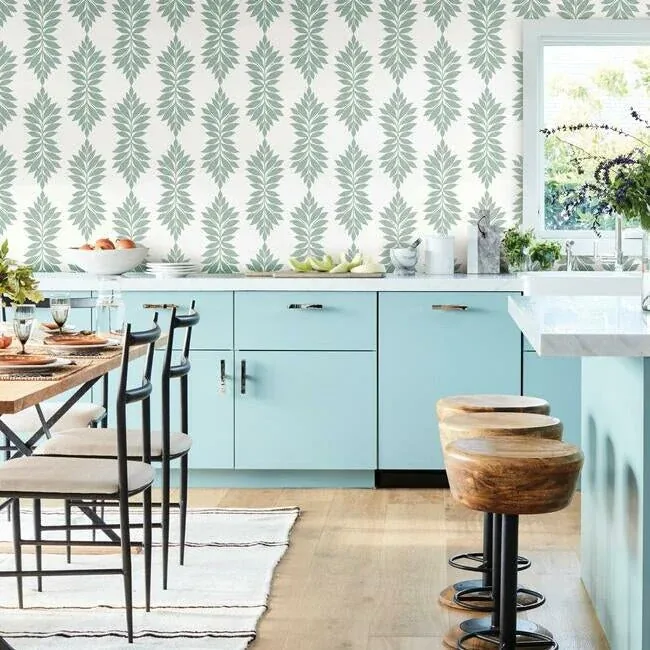 York Wallcoverings Broadsands Botanica Light Green Wallpaper - SKU CV4425