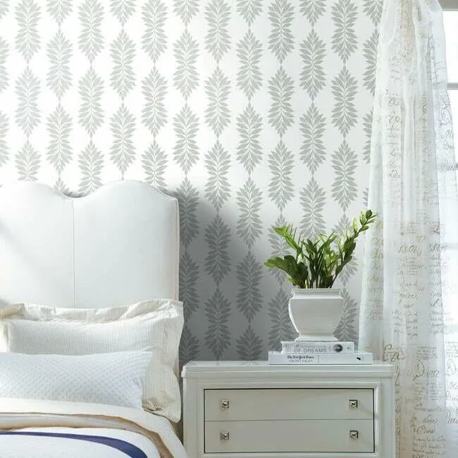 York Wallcoverings Broadsands Botanica Light Grey Wallpaper | Wallpaper Twins York Wallcoverings Broadsands Botanica Light Grey Wallpaper - SKU CV4428