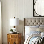 York Wallcoverings Broken Boucle Stripe Putty & Blue Wallpaper - SKU SR1517