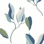 York Wallcoverings Brushwork Branches Alpine & Cobalt Wallpaper - SKU ZM2871