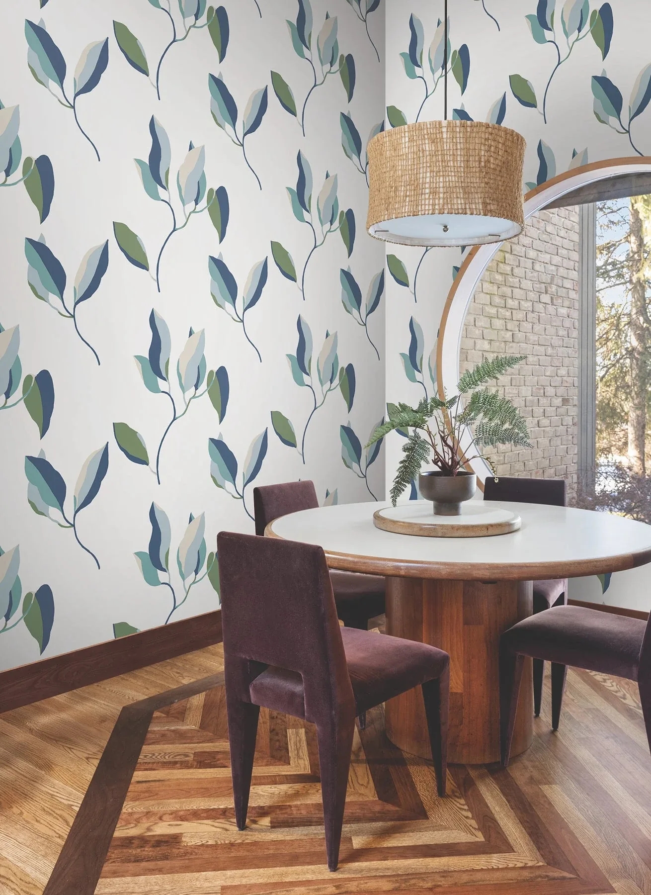 York Wallcoverings Brushwork Branches Alpine & Cobalt Wallpaper - SKU ZM2871