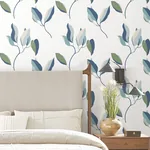 York Wallcoverings Brushwork Branches Alpine & Cobalt Wallpaper - SKU ZM2871