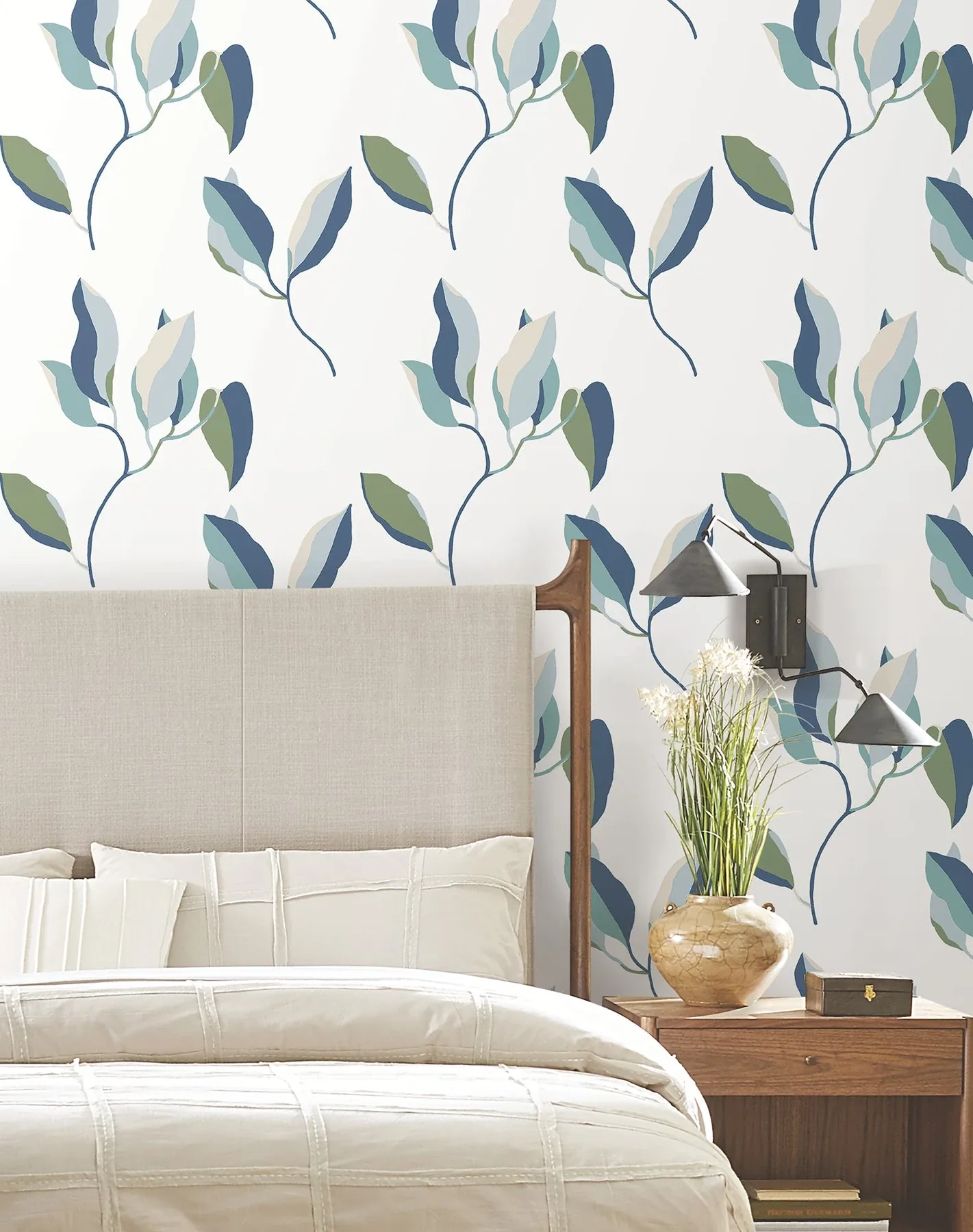 York Wallcoverings Brushwork Branches Alpine & Cobalt Wallpaper - SKU ZM2871