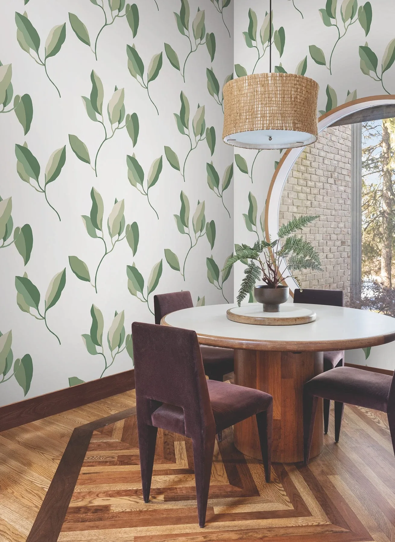 York Wallcoverings Brushwork Branches Leaf Green Wallpaper - SKU ZM2872
