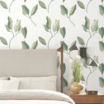 York Wallcoverings Brushwork Branches Leaf Green Wallpaper - SKU ZM2872