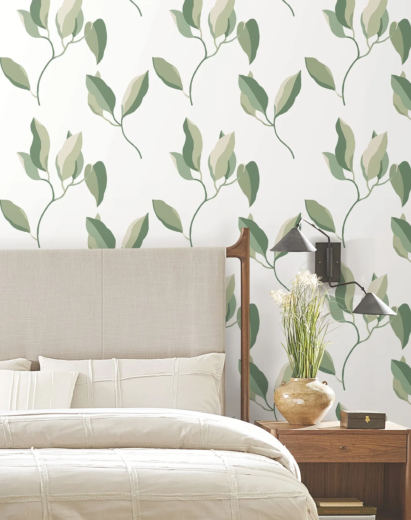 York Wallcoverings Brushwork Branches Leaf Green Wallpaper - SKU ZM2872