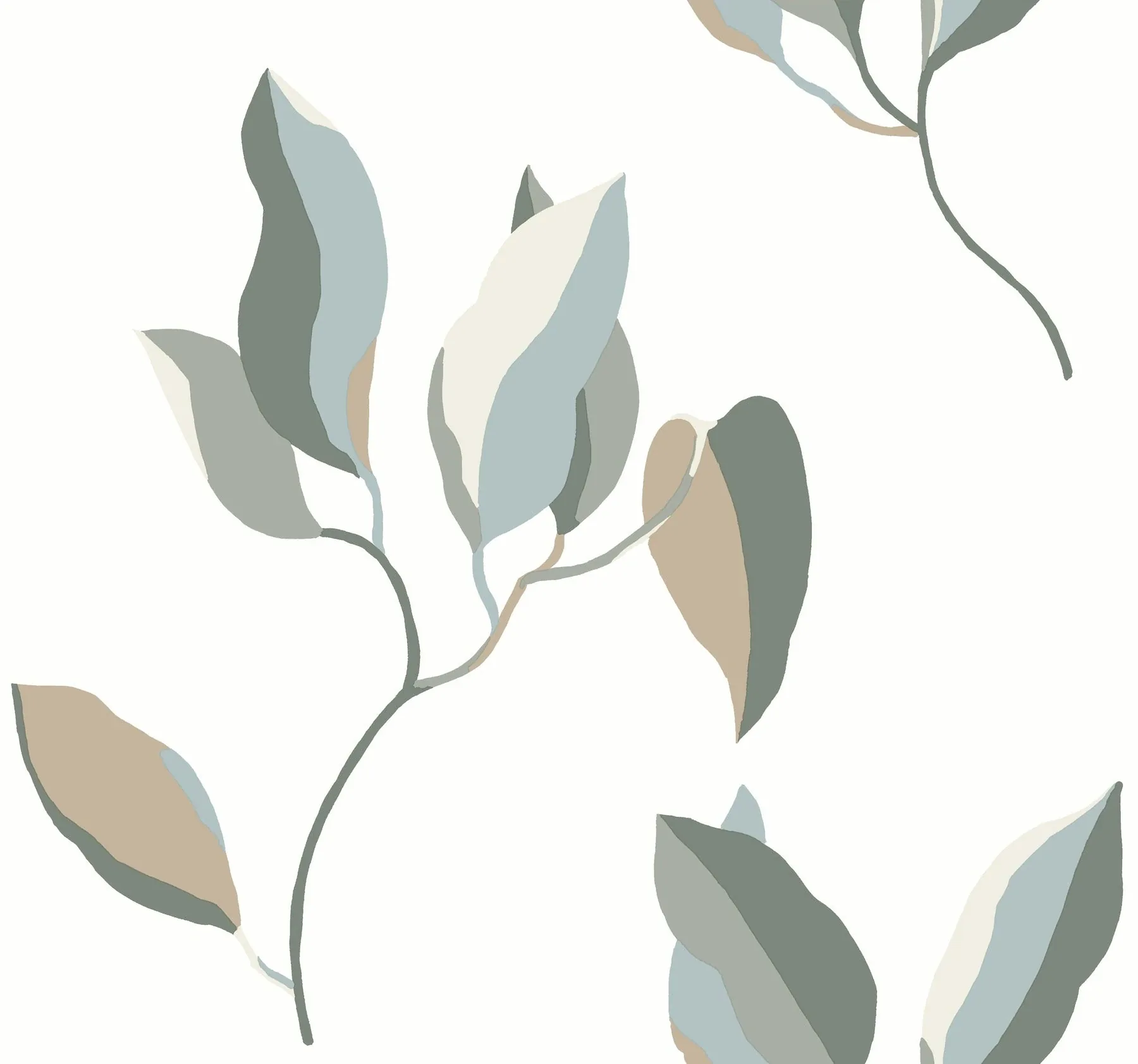 ZM2873 | Brushwork Branches Mineral & Olive Wallpaper