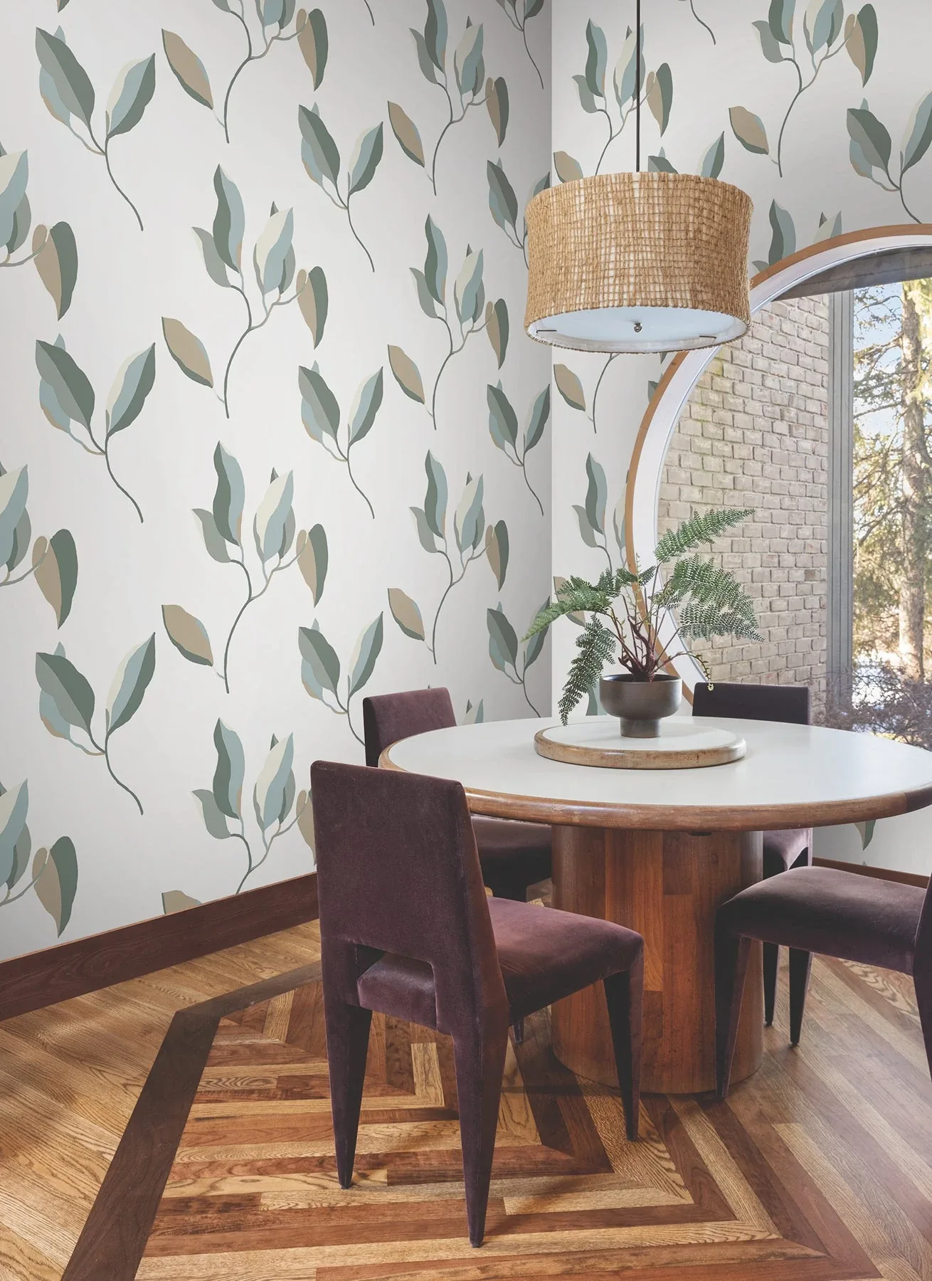 York Wallcoverings Brushwork Branches Mineral & Olive Wallpaper - SKU ZM2873