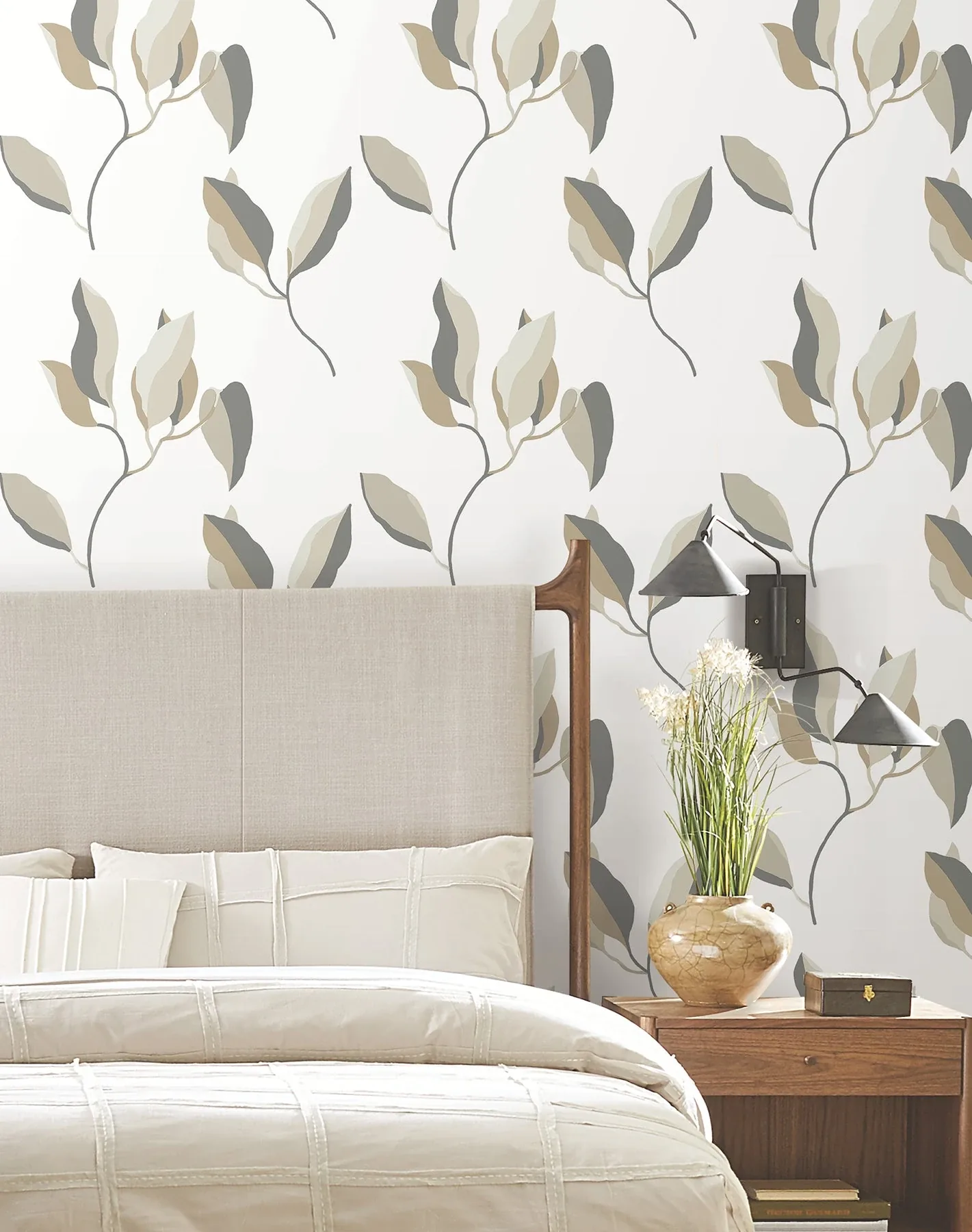York Wallcoverings Brushwork Branches Neutral & Gold Wallpaper - SKU ZM2876